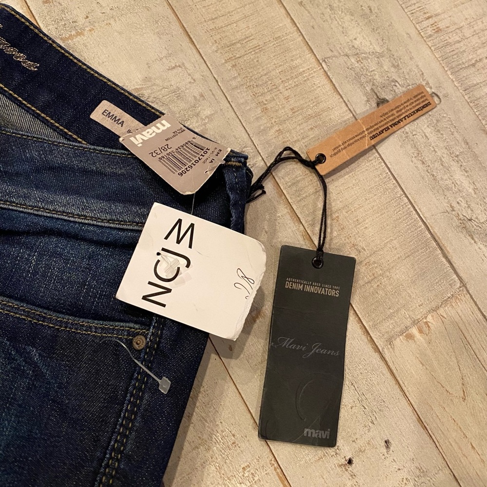 Mavi Jeans “Emma” Mid Rise Signature Slim Boyfriend Dark Denim Innovations |